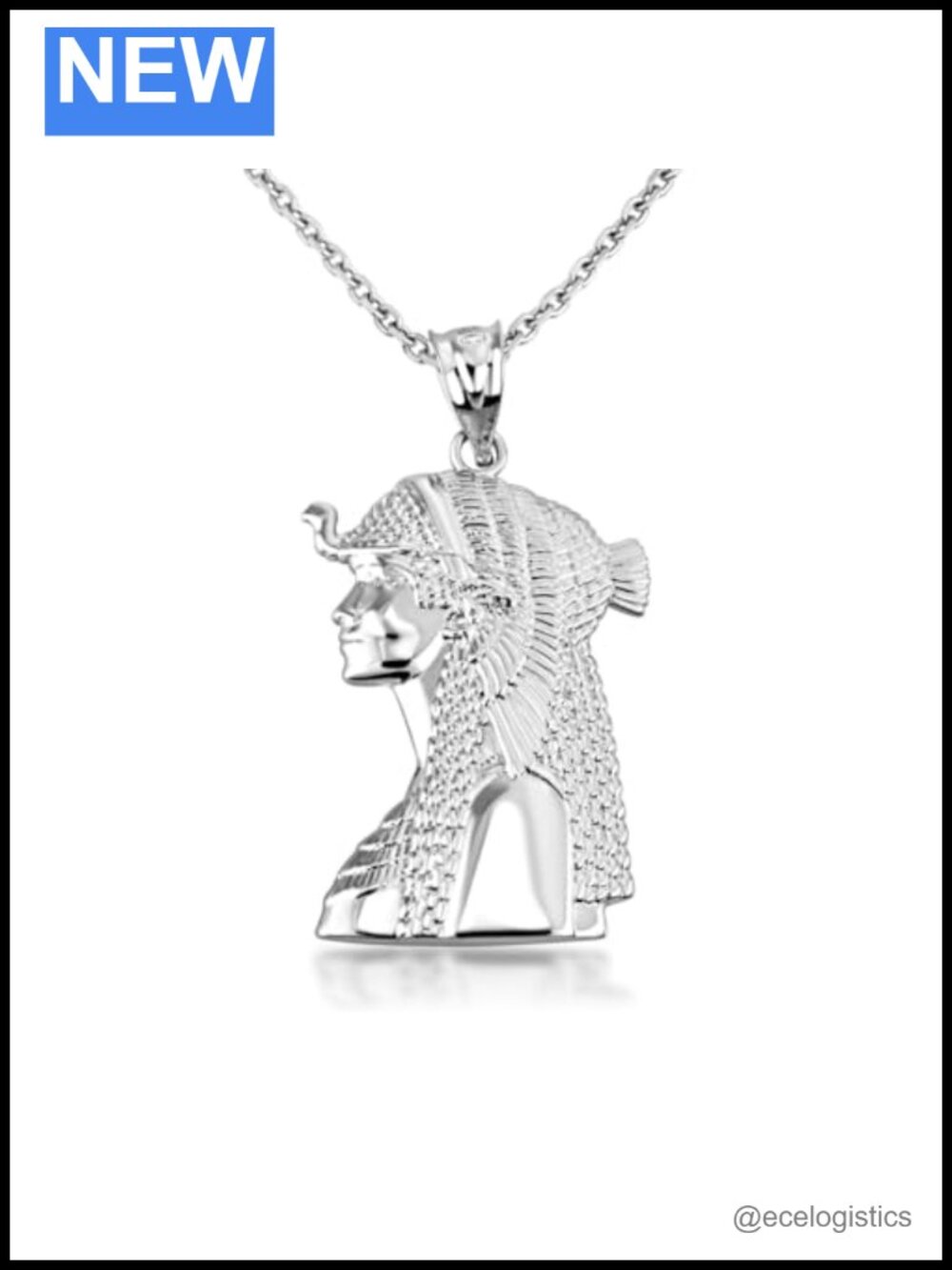 925 Sterling Silver Cleopatra Queen Pendant Necklace